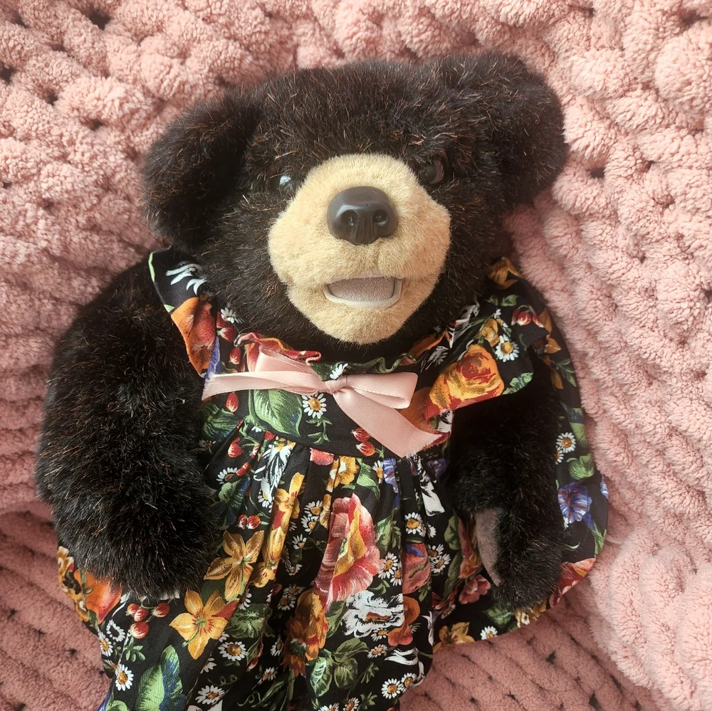 Floral Dress Teddy Bear Vintage